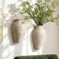 Vanselia 2 Pack Ceramic Wall Vase Home Decor Hanging Planter (12" Retro)