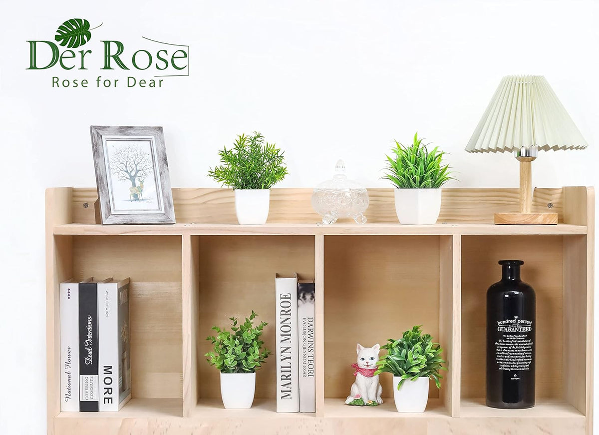 Der Rose 4 Pack Mini Faux Plants Small Plants for Home Shelf Decor