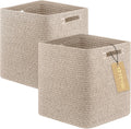 OIAHOMY 2 PACK Cube Storage Bin 13 Inch Collapsible Storage Cube Brown