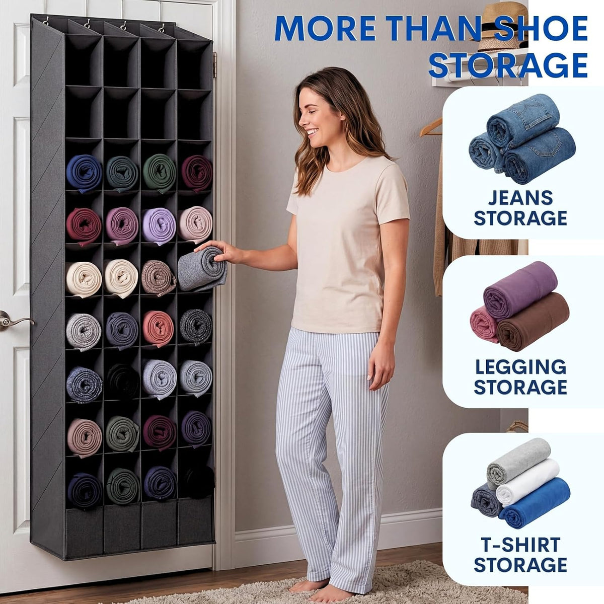 Ofiray-home Over the Door Shoe Organizer, 40 Pockets, Up to 40 Pairs