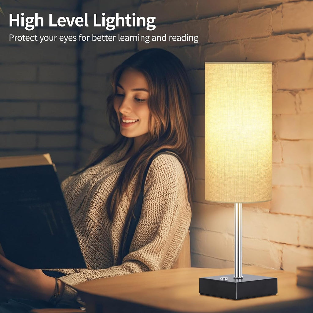 AVV Cordless Table Lamp with Dimmable, Rechargeable 3 Modes Battery Powered Bedside Lamp, Battery Operated Lamps for Night Stand, Touch Lamp for Bedroom, Living Room,15 Inch Linen 2PK