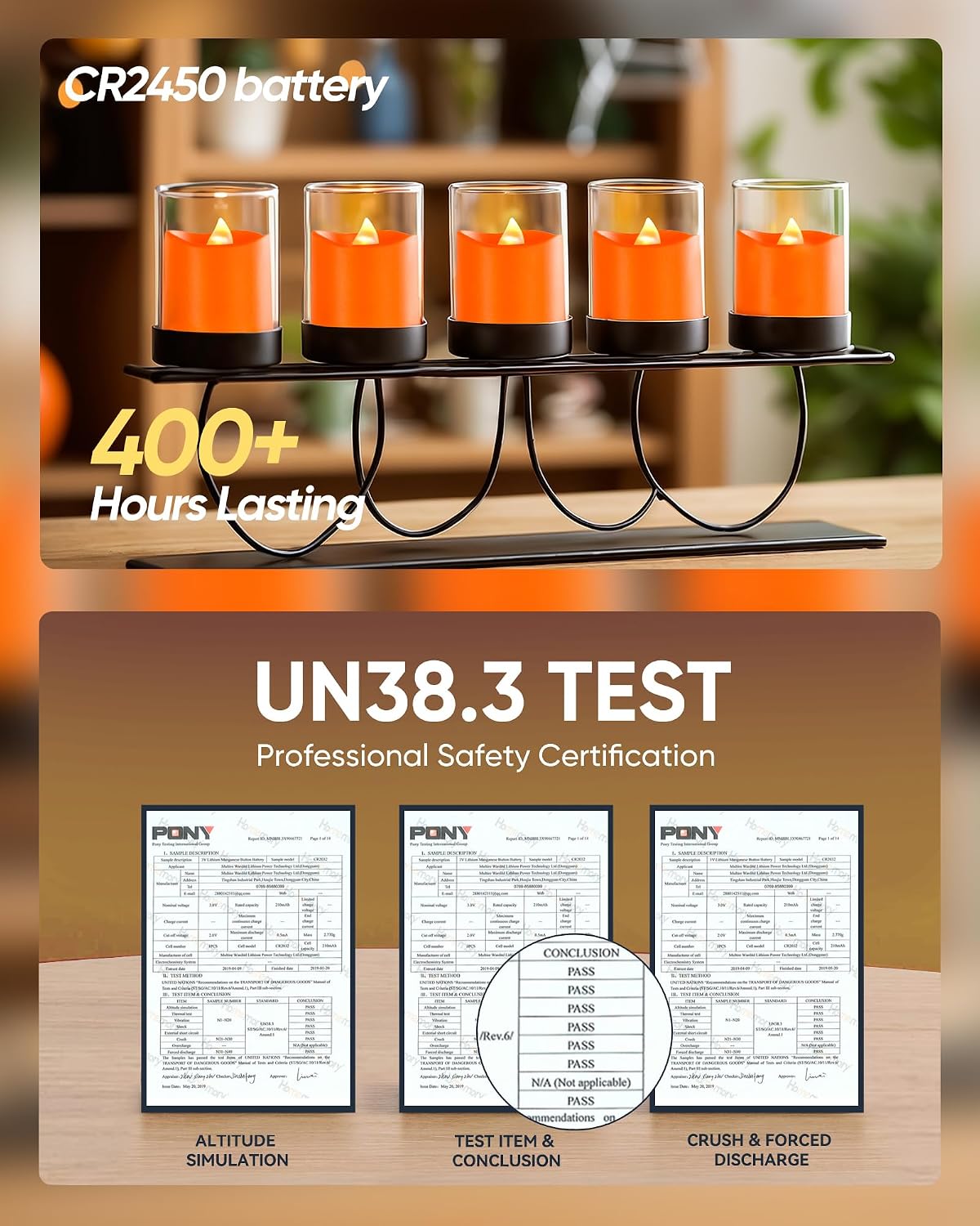 Homemory Orange Flameless LED Votive Tealight Candles & Timer Remote,24Pack