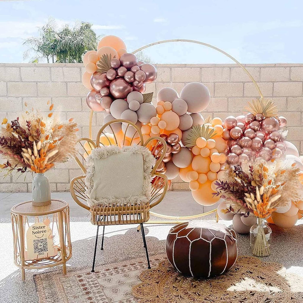 HUMINBO Fall Decor Autumn Decorations for Home - Boho Flowers Orange Pampas Grass Decor Fluffy Dried Flower Bouquet Dry Pompas 17"-95-Pcs Pompous (2 Pack)