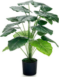 Der Rose 28" Fake Tropical Plants in Black Pot for Bathroom and Home Decor