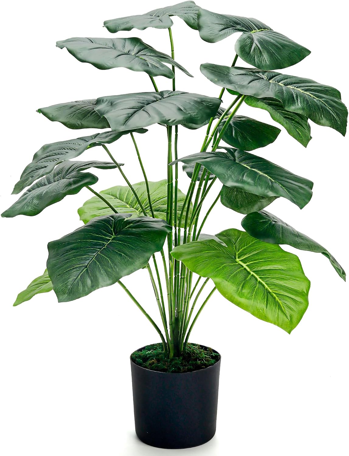 Der Rose 28" Fake Tropical Plants in Black Pot for Bathroom and Home Decor