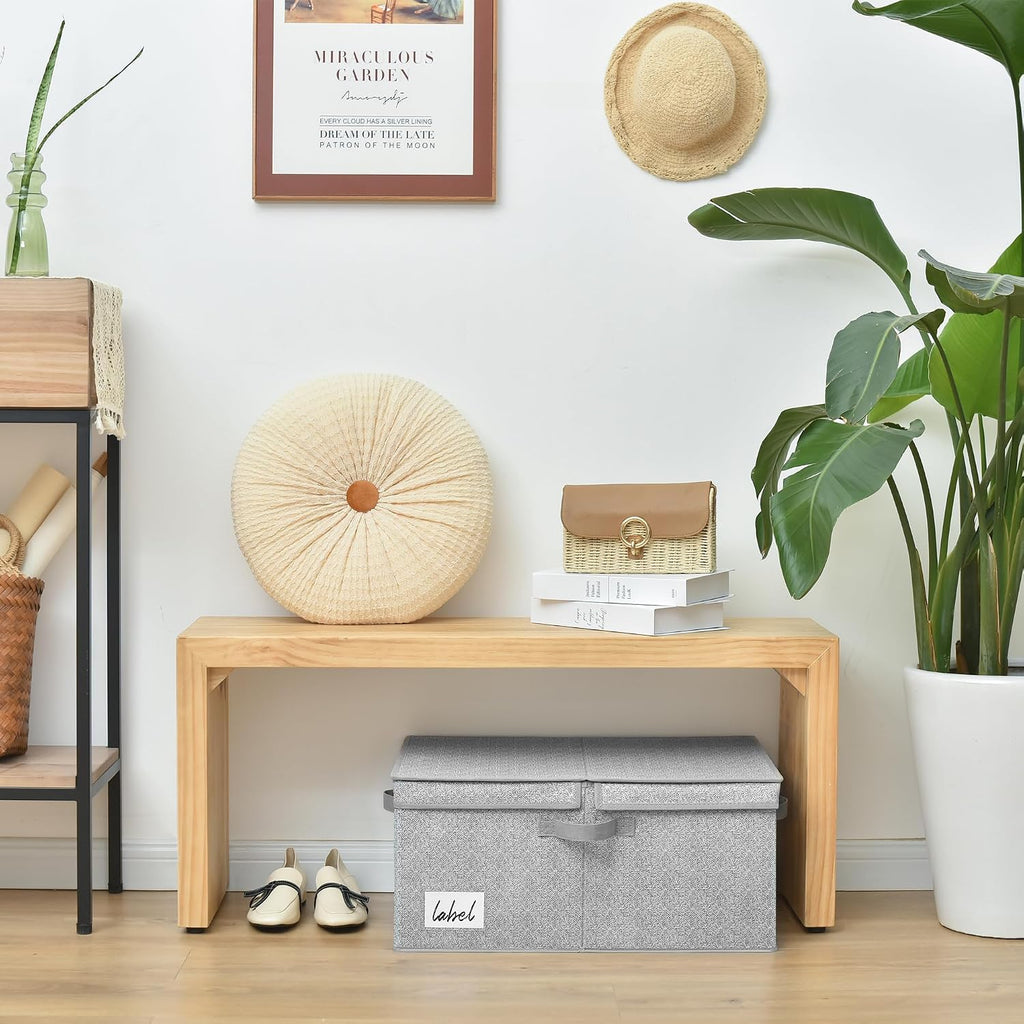 GRANNY SAYS Extra Large Storage Bins with Lids, Closet Bins, Ash Gray