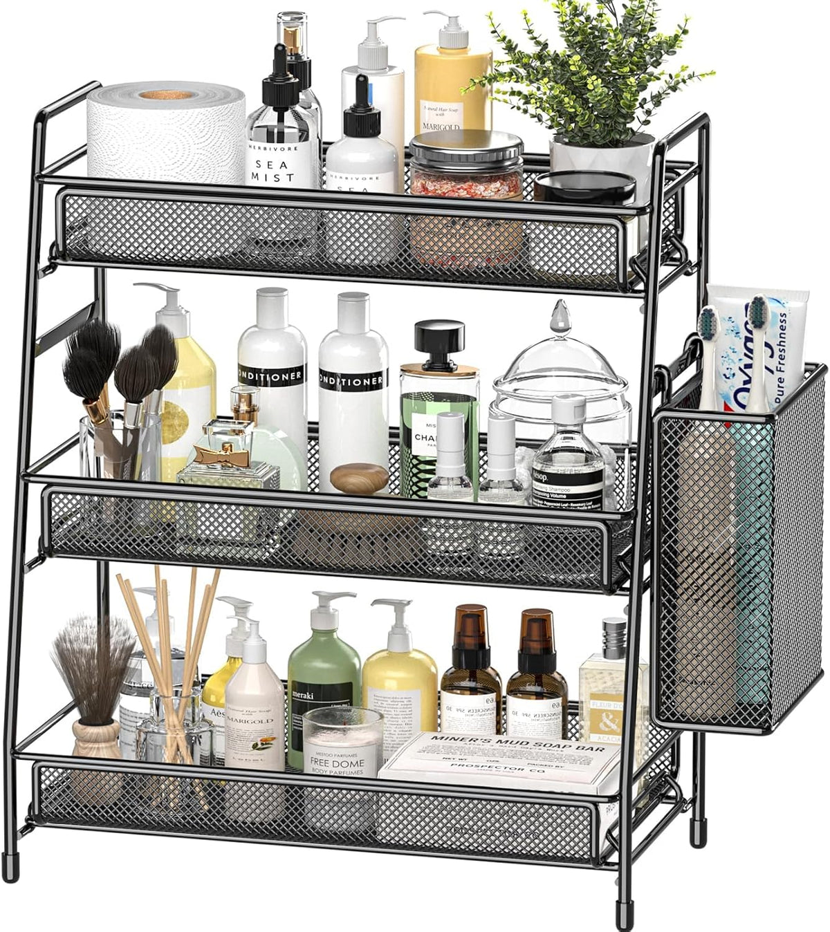 EKNITEY Bathroom Countertop Organizer Shelf - 3 Tier Counter Spice Rack