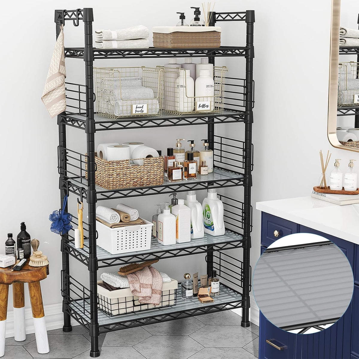 FUTASSI Large Metal Storage Rack, Storage Organizer Shelves for Kitchen