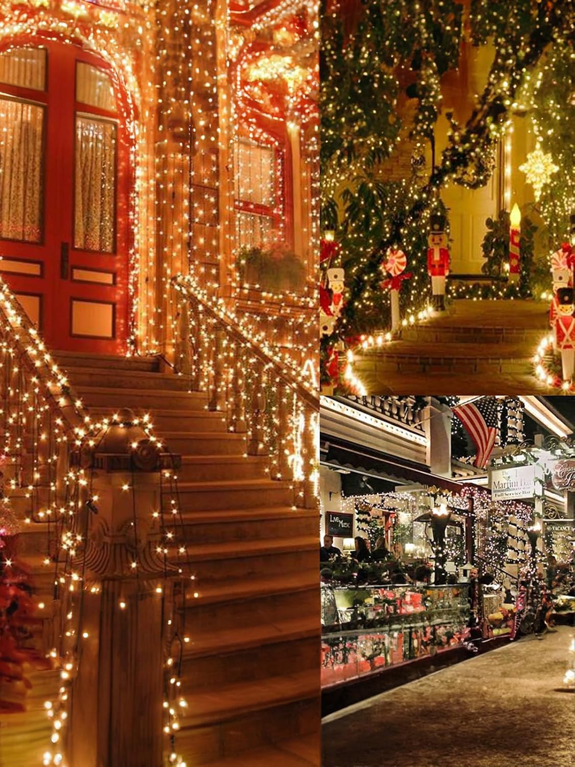 Twinkle Star 16ft 50LED Christmas Lights Battery Operated, Warm White,2 Pc