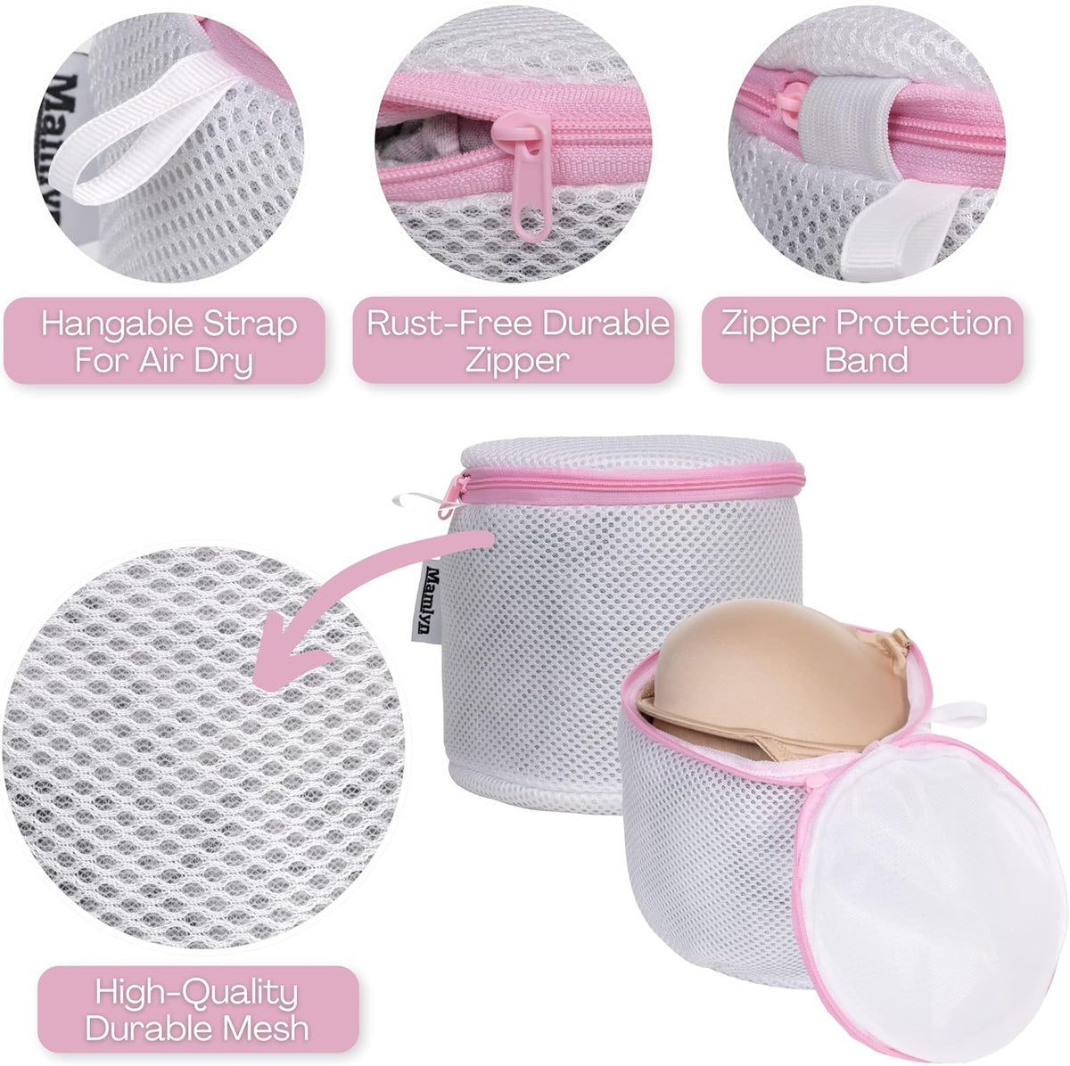 Mamlyn Mesh Bra Bags for Washing Machine, Lingerie wash Bags for Laundry