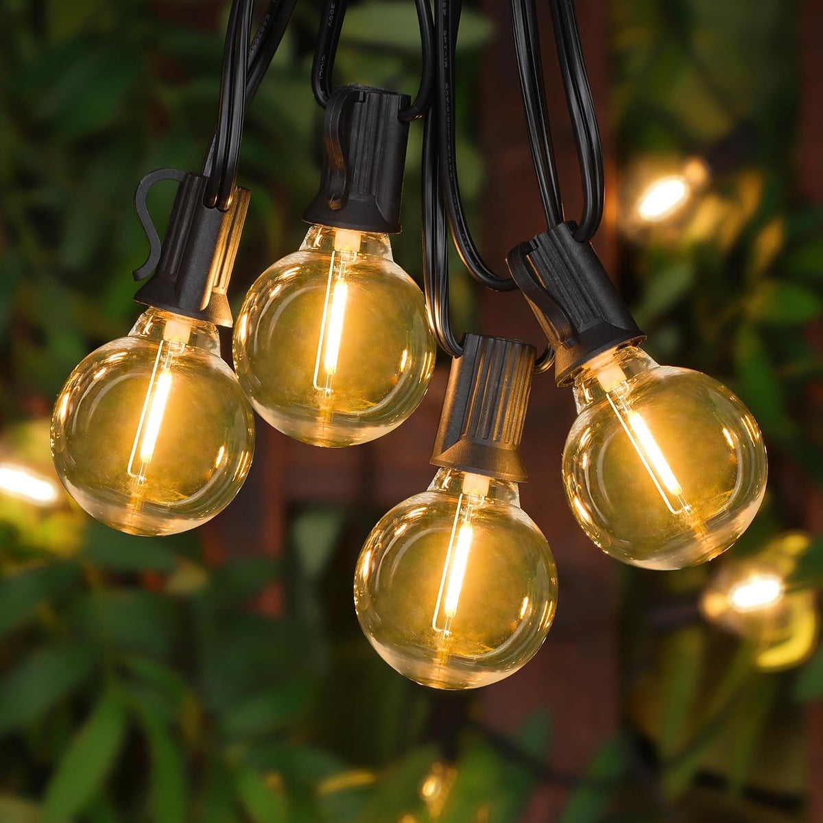 Mlambert 50 Pack G40 LED Replacement String Light Bulbs, E12 Base, 1W,2700K