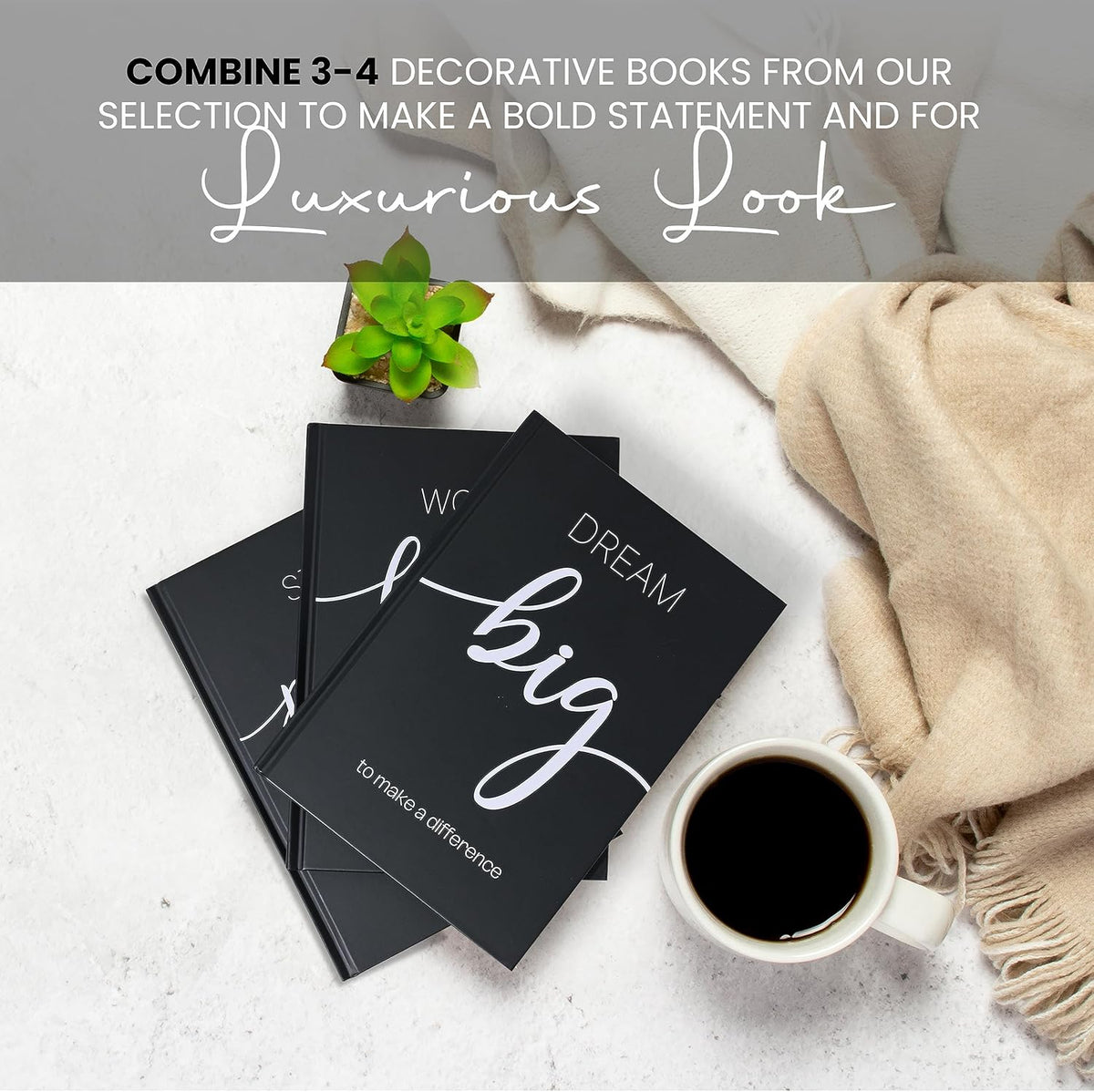 Decorative Books for Home Decor - Faux for decoration Coffee Table | Book Shelf Decor | Entryway | Console Table - Modern Luxury Designer Decor Set - Decorative for Display