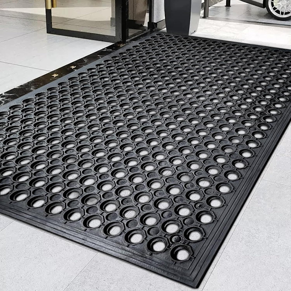 35"X24" Outdoor Rubber Floor Mats Non-Slip Restaurant Mat Commercial Kitchen Heavy Duty Mat Drainage Mats for Garage Garden Indoor Outside Industral Pool Entrance Bar Wet Area