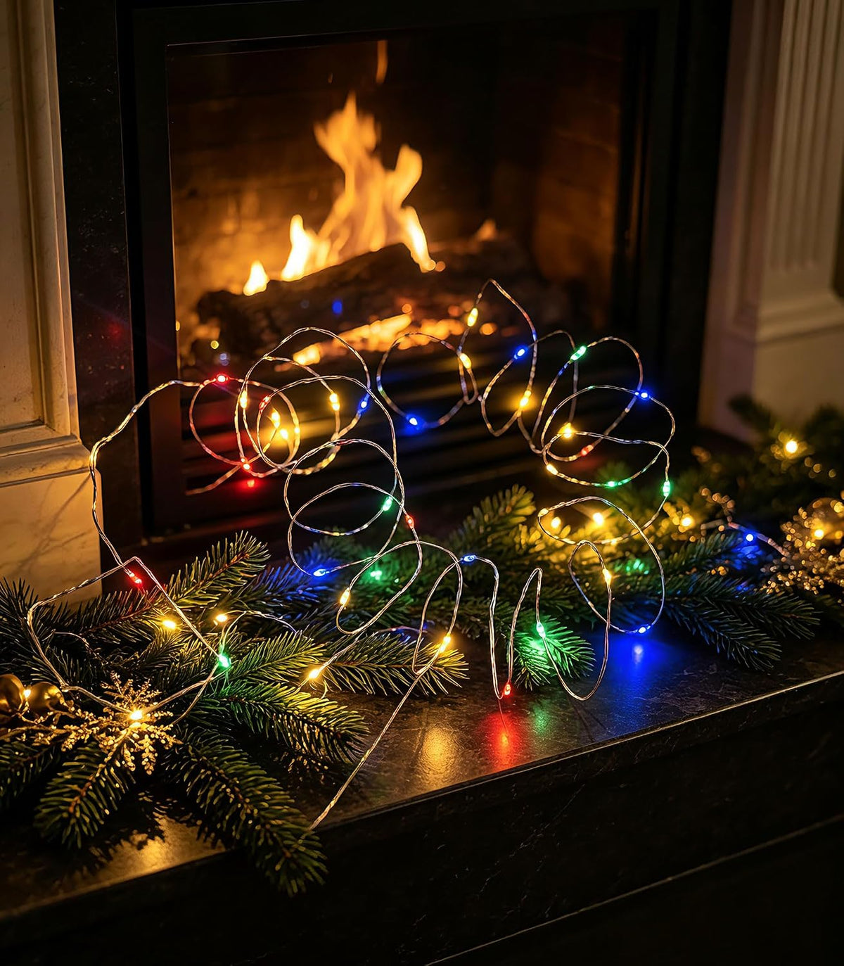 CARUUYI 2 Pack Battery Operated Fairy Lights with Timer, 30 LED, Multicolor
