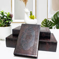 Decorative Book Box Set of 3,Vintage Style Book Shaped Storage Box