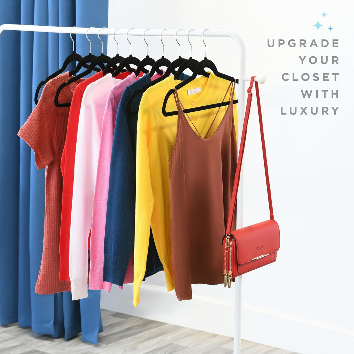 Home-it Premium Velvet Hangers 50 Pack - Black Slim Non-Slip Felt Hangers