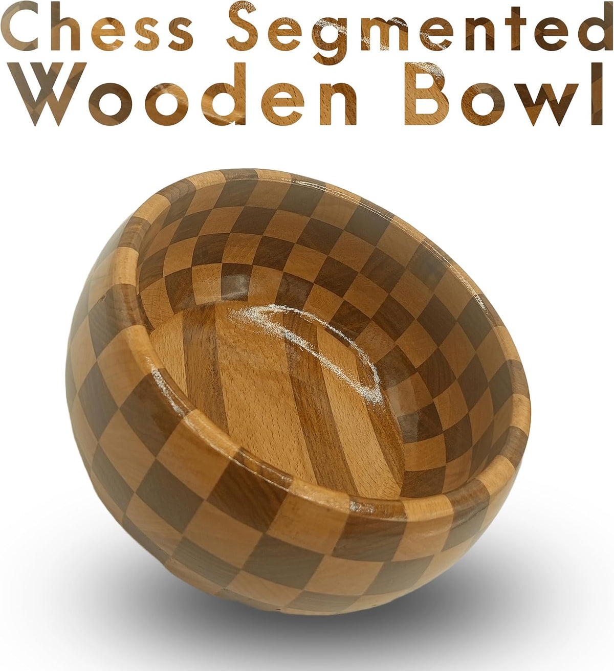 Handmade very Beautiful Chess Segmented Wooden Bowl, Decorative Bowl Natural Mango wood Bowl for Kitchen Dining & Entryway Decor Bowl for desk accessory holding keys,cuff links (Chess Segment)