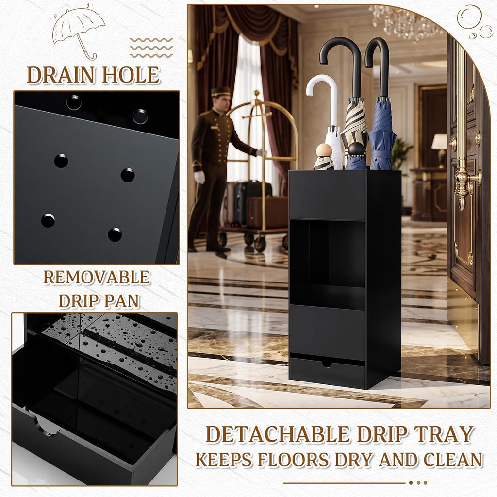 Black Acrylic Umbrella Stand Organizer 22 Inch Umbrella Holder Rack
