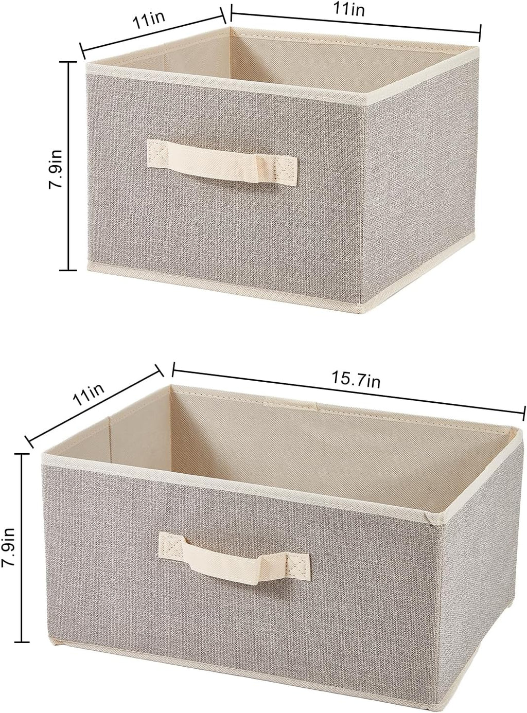 DAYARD Fabric Bins [1-Pack], Foldable Cube Baskets Storage Boxes for Shelves, Closet, Bookshelf, Nursery Organizer Containers (beige, medium)