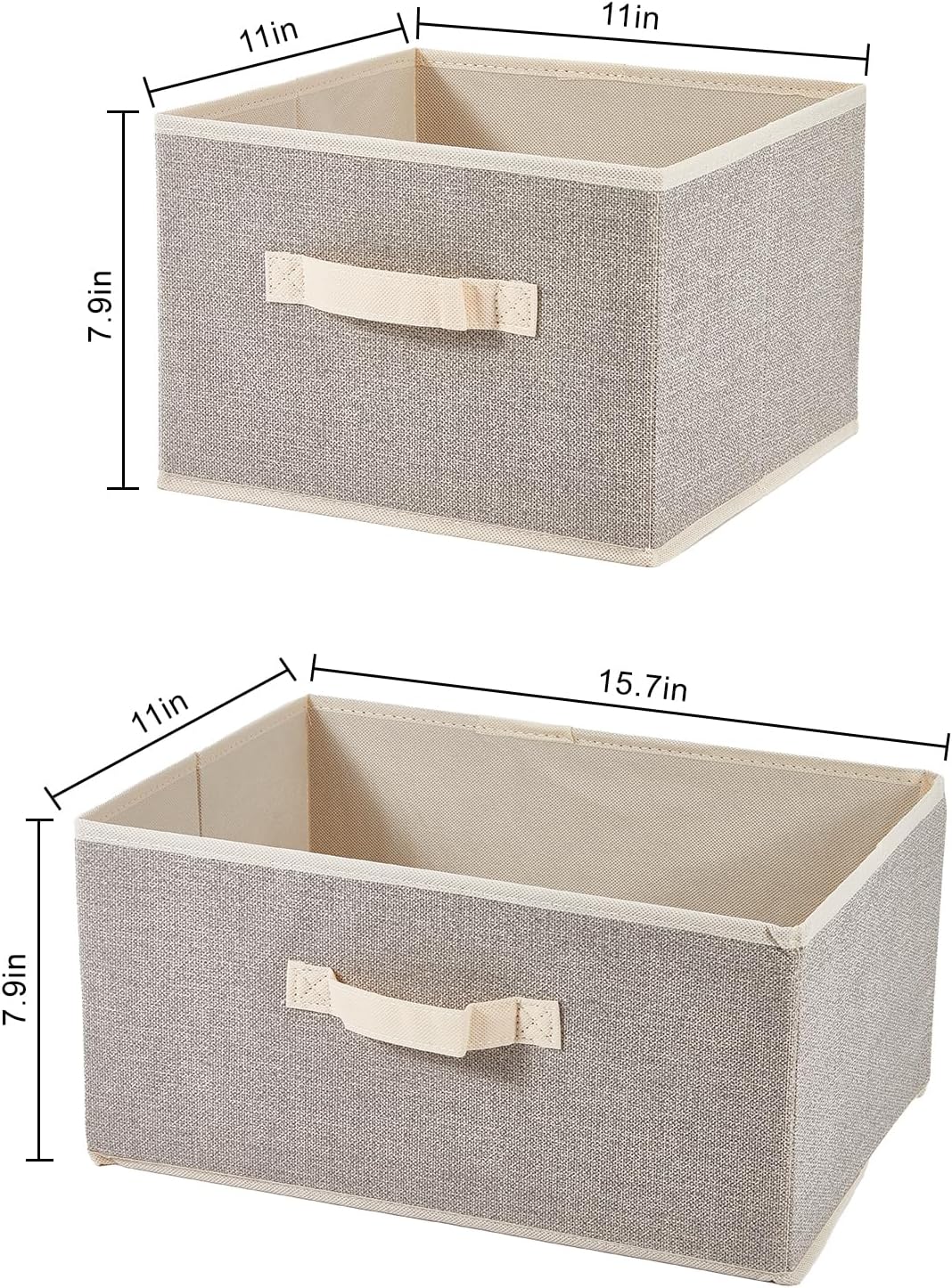 DAYARD Fabric Bins [1-Pack], Foldable Cube Baskets Storage Boxes for Shelves, Closet, Bookshelf, Nursery Organizer Containers (beige, medium)
