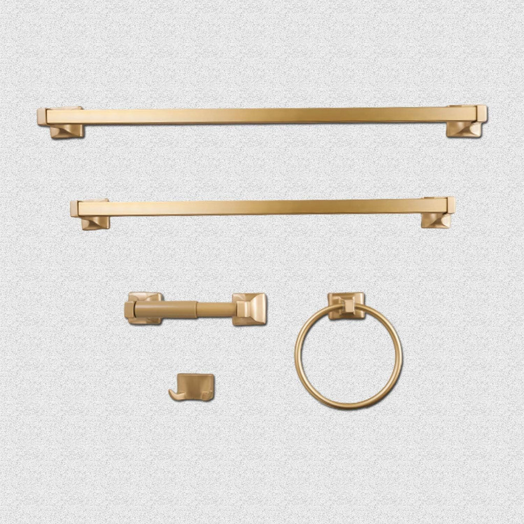 SENTO Gold Toilet Paper Holder Wall Mount, Double Post Tissue Toilet Paper Holder, Easy Installation, Heavy Duty Metal, Satin Brass