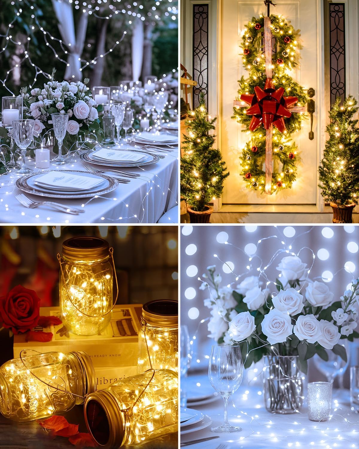 btfarm 6 Pack Fairy Lights Battery Operated, 7FT 20 LED Mini String Lights Waterproof Silver Wire for Mason Jars Centerpiece Table Crafts Bedroom Christmas Decoration, Cool-Warm White