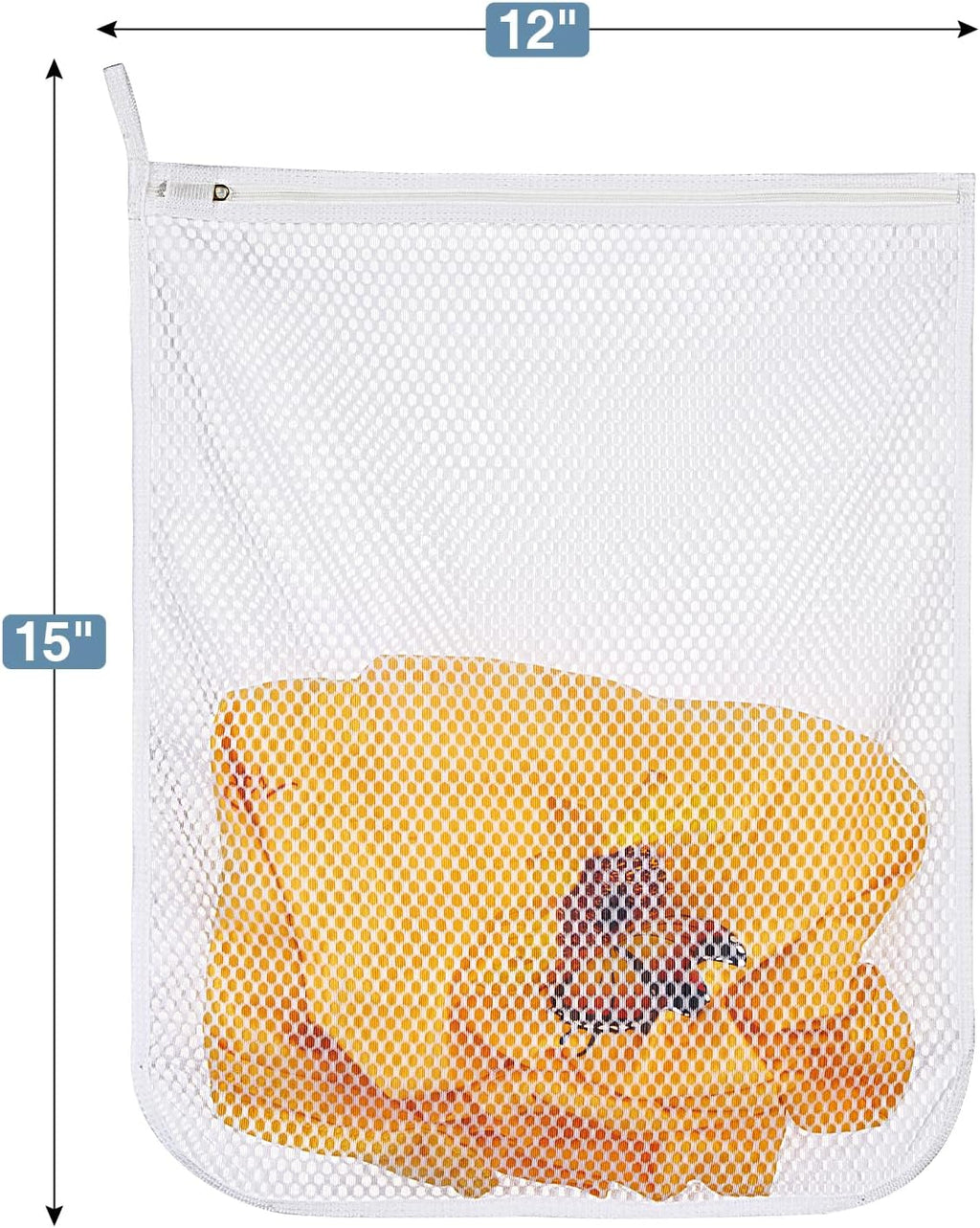 3 pcs Durable Honeycomb Mesh Laundry Bags for Delicates 12" x 15" (3 Medium) (Pack of 2)
