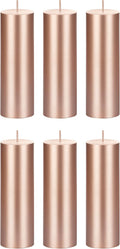 Mega Candles 6 pcs Unscented Solid Rose Gold Pillar Candles, Hand Poured Premium Wax Candle 2 Inch x 6 Inch, Home Décor, Spas, Weddings, Occasions, Party, Centerpieces, Holidays, Vigils, Prayers