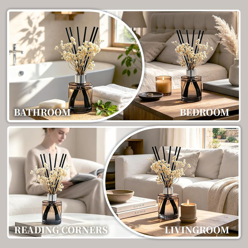 Brakula Reed Diffuser Set, Lavender Vanilla Scent, 4.06 fl oz Essential Oil