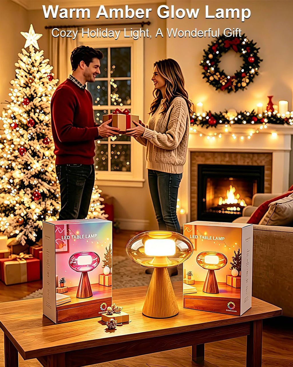 Lightdot Modern Mushroom Table Lamp Dimmable RGB Ambient Lighting Gift Box