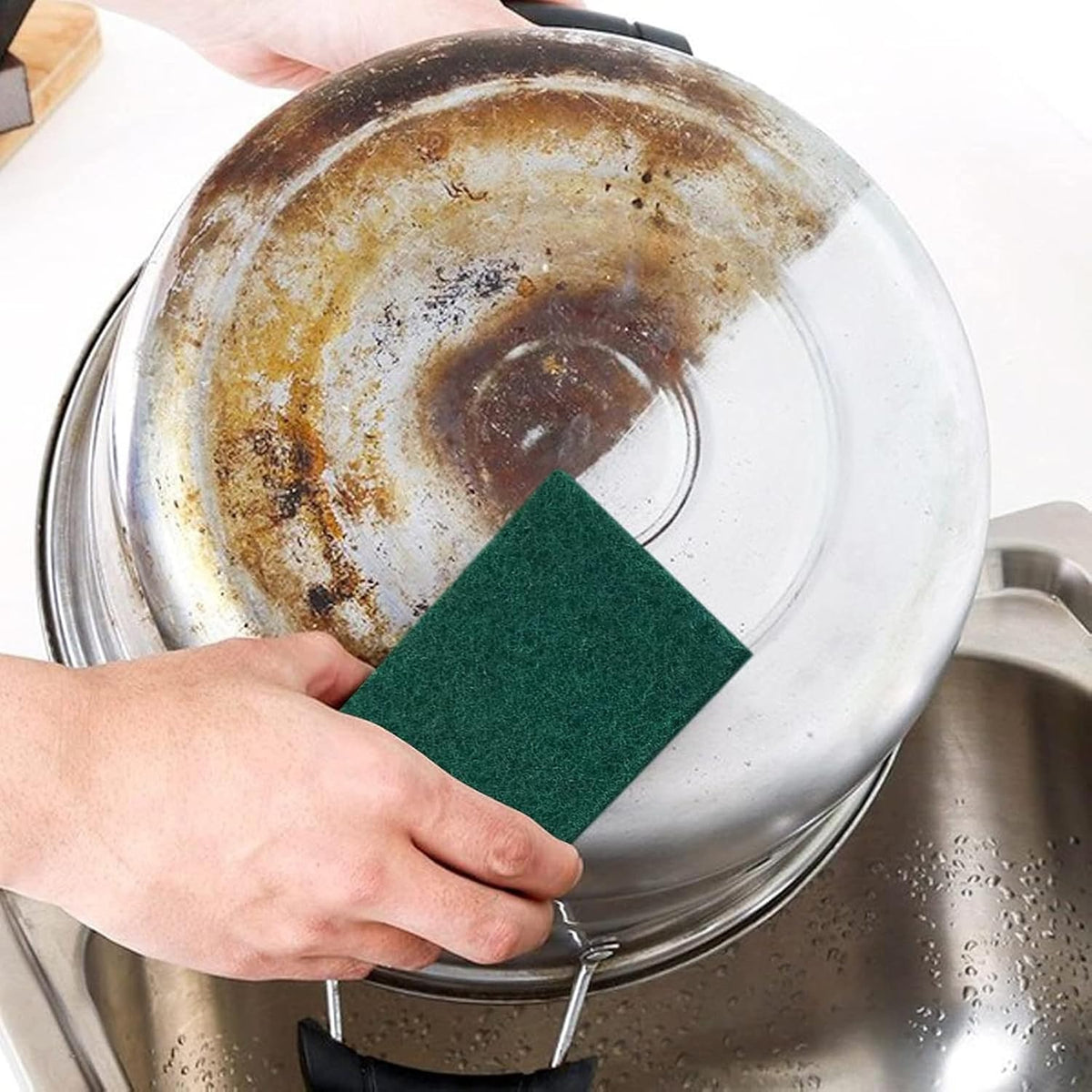 Heavy Duty Scrub Sponge, Scratch Free Dual-Sided Dishwashing Sponge, Scouring Pad for Home Kitchen, Sink, Dish, Bathtub, Wall, 10 Pack