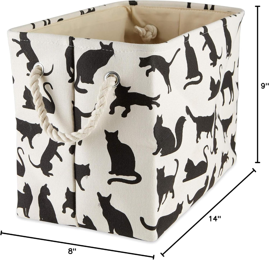 Bone Dry Dog Toy Basket, Rectangle Multi Small, Collapsible