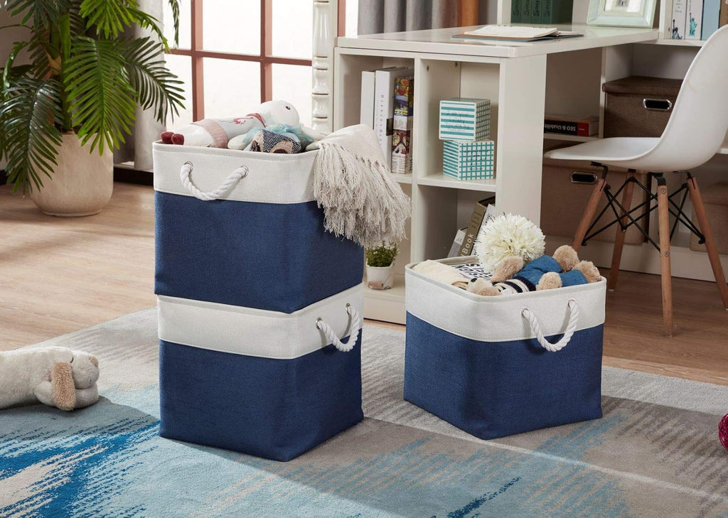 DECOMOMO Cube Storage Bin 13x13 with rope handles, Kallax Storage Cubes