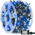 FUNPENY 164FT 500 LED Hanukkah String Lights, 8 Modes Waterproof Plug in Indoor Outdoor Green Wire Light for Jewish Judaism Passover Rosh Christmas Party Decor, Blue & White