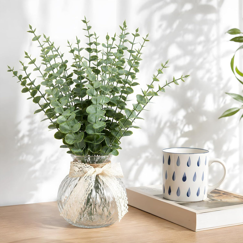 CLEANGOR Artificial Eucalyptus Stems (24, Green)