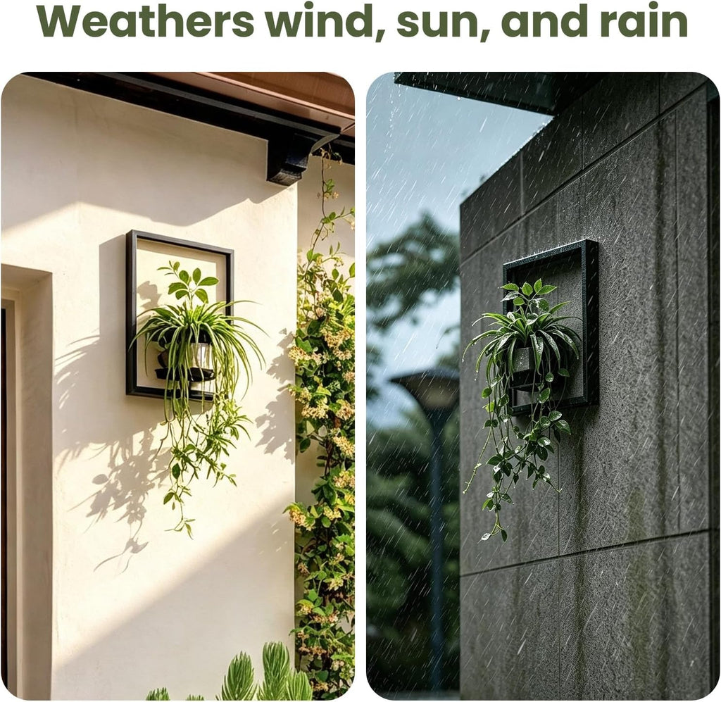 Floating Shelves Plant Stand Indoor Set of 3, Wall Planters to Hold Large Pots - Premium Metal Hanging Plant Holder for Indoor Outdoor Decor