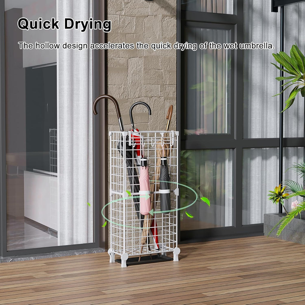 AWTATOS Umbrella Holder Entryway, Umbrella Stand Freestanding, White