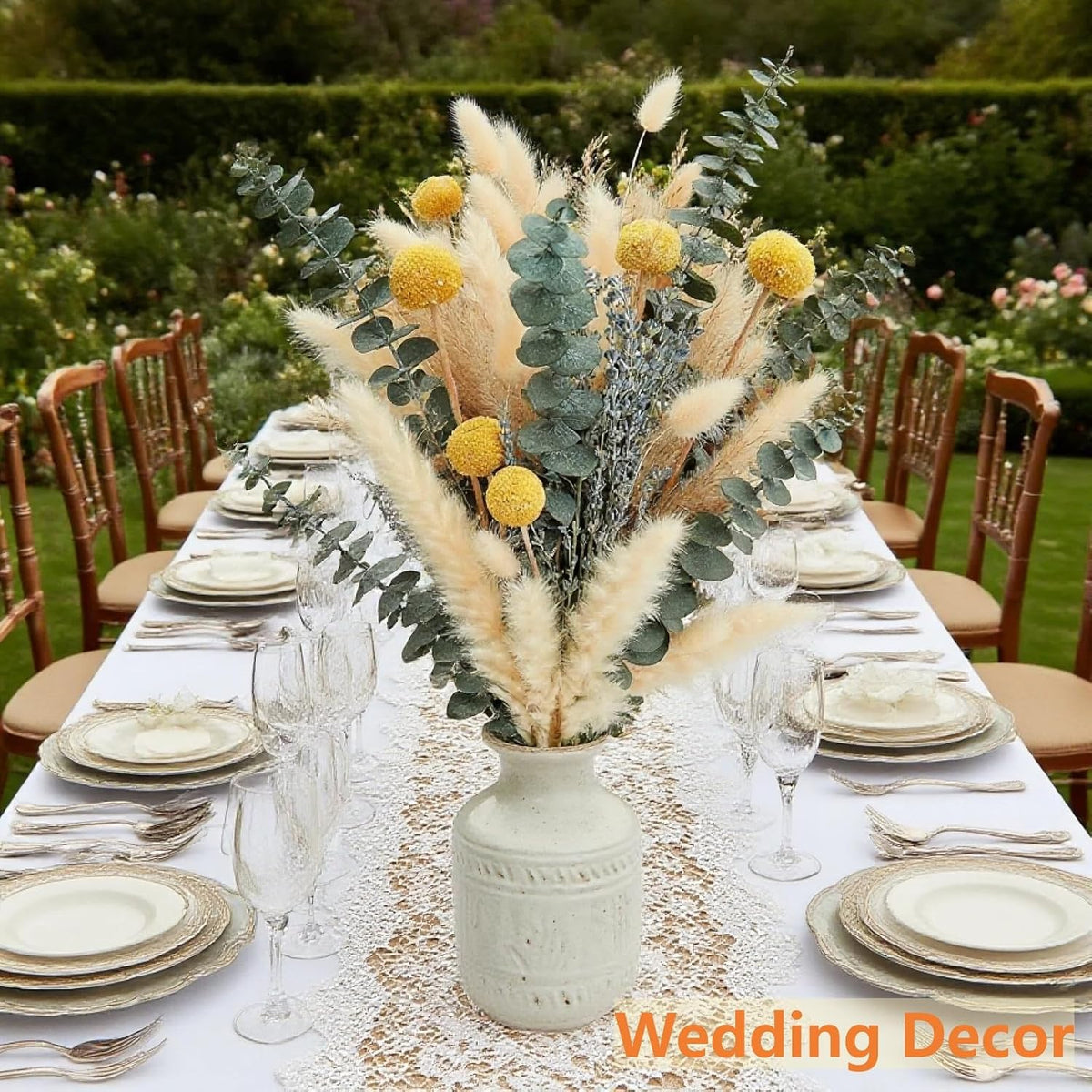 Dried Pampas Grass Bouquet – Boho Pampas Grass Decor for Home, Vase Fillers & Wedding — Natural Dried Flowers, Tall Pampas Grass for Floor Vase, Coastal, Scandinavian & Boho Room Decor (No Vase)