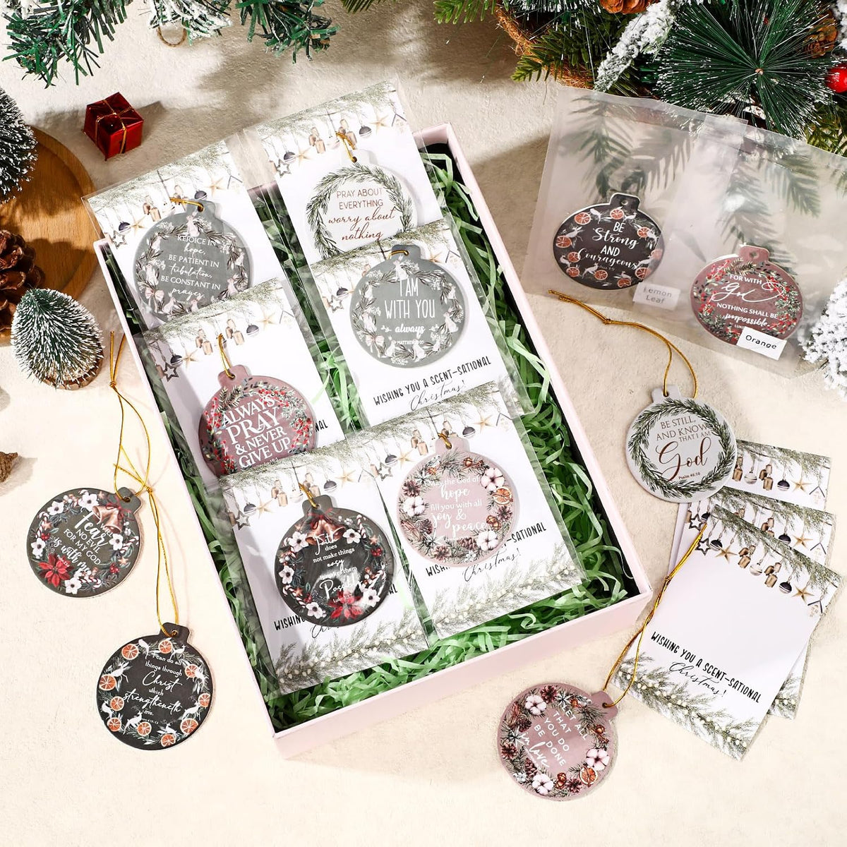 24 Set Religious Scented Hanging Ornament Bulk Christian Gifts