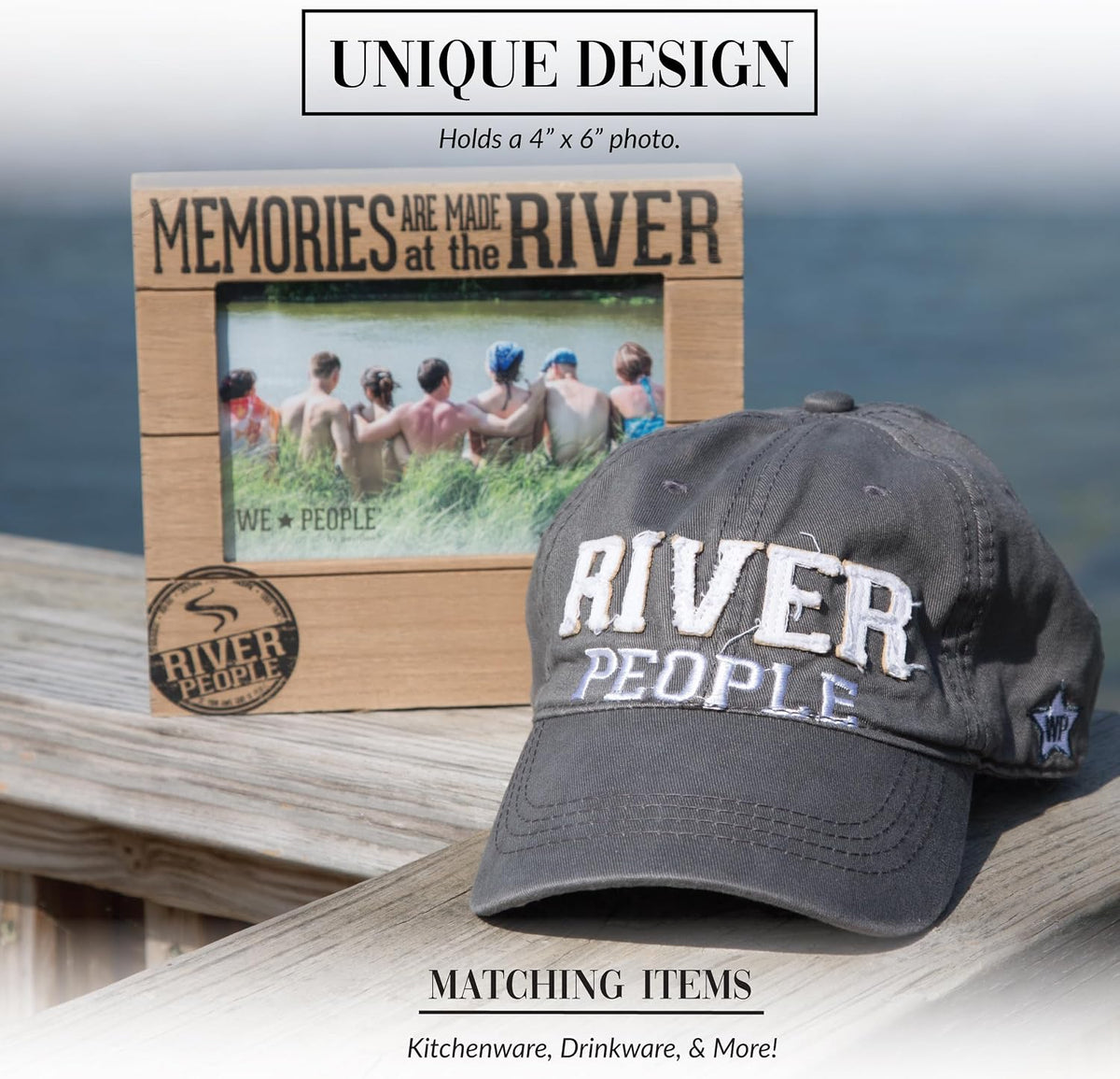 Pavilion Gift Company - River People - 6.75" x 7.5" Photo Picture Frame River Riverside Waterfront Outdoors Wall Desk Home Decor