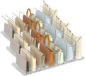 SortNStore Bag & Purse Organizer for Closet: Adjustable Clear Handbag Storage Shelf - Plastic Clutch Dividers for Closet Organizers and Storage - Keep Carteras & Pocketbook Upright (Pack of 3)