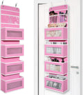 GCreation Over Door Organizer for Bedroom Bathroom Pantry, 5 Shelf Pink