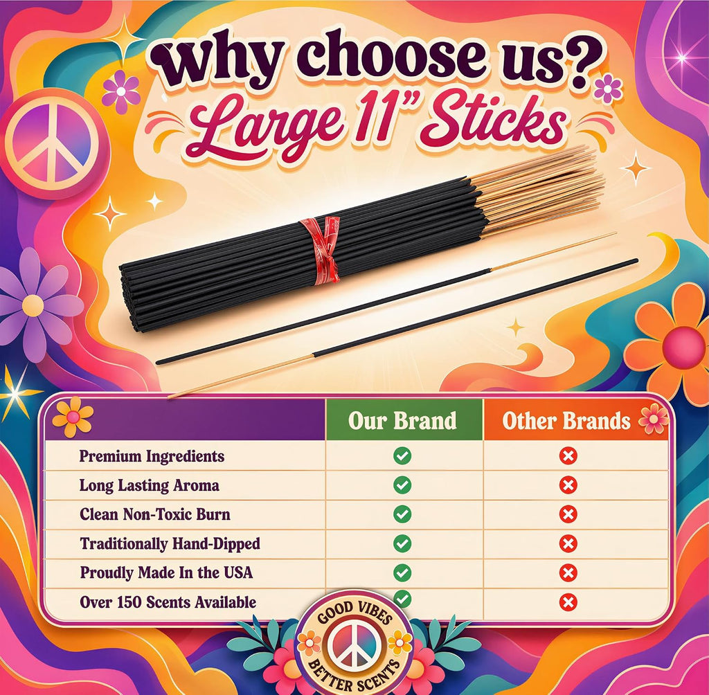 Frankincense Exotic Incense Sticks 11 Inch - Bulk 1 Bundle 45 to 50 Sticks - Natural 11" Long Lasting Aroma that Burns for 45 to 60 Minutes.
