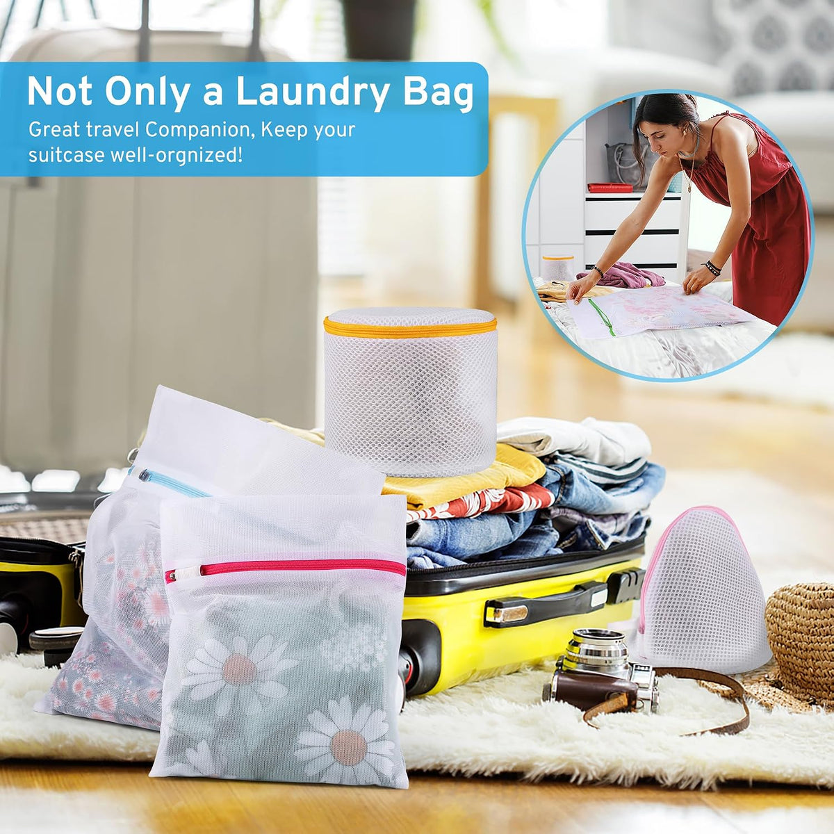 7Pcs Mesh Laundry Bags for Delicates, lingerie bags for washing delicates