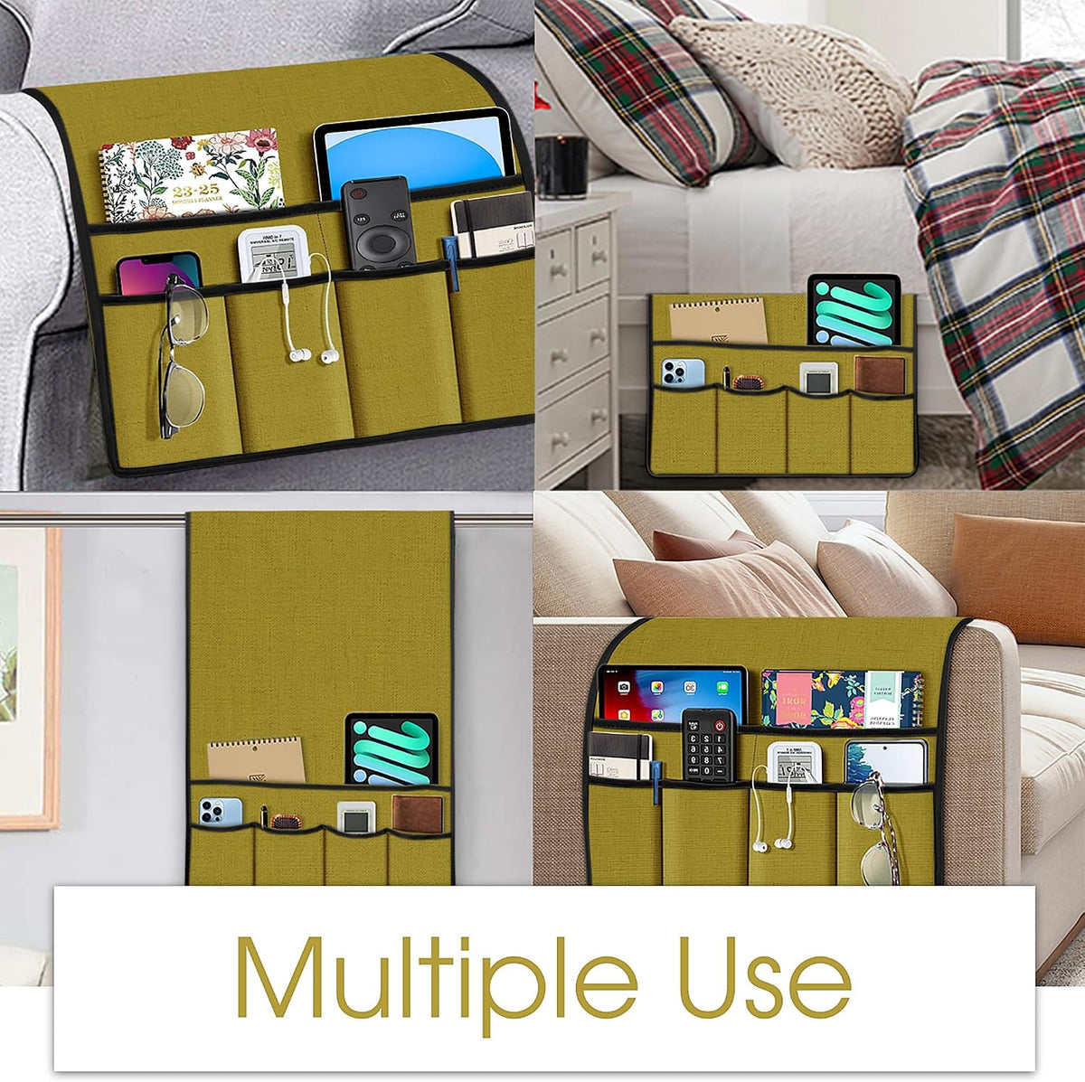 Joywell Remote Control Holder Armchair Caddy Armrest Organizer Lemon Yellow