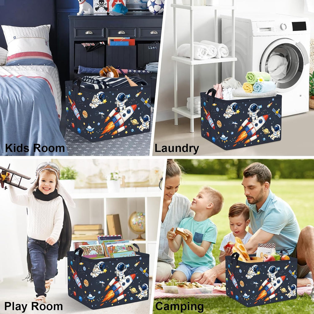 Clastyle Kid Storage Basket Cosmic Space Foldable Laundry Hamper, 36L