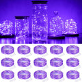 SmilingTown Fairy Lights Battery Operated Starry Firefly Silvery Wire String Lights 15 Pack 7.2ft 20 LED Jar Table Centerpiece for Wedding Christmas Halloween Party Decoration (Purple)