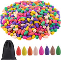 Aneco 600 Pieces Backflow Incense Cones Natural Scents Waterfall Incense Cones for Spa, Yoga, Relaxation, Mixed Scents
