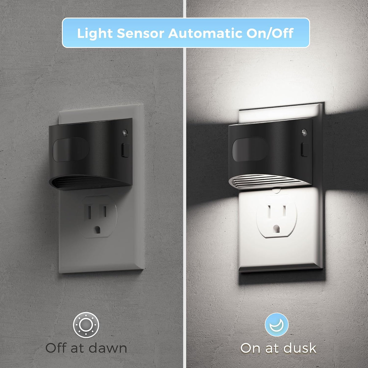 L LOHAS LED Motion Sensor Night Light, Night Lights Plug into Wall, 2 Pack