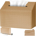 NiHome PU Leather Tissue Box Cover for Kleenex Hand Towels, Khaki